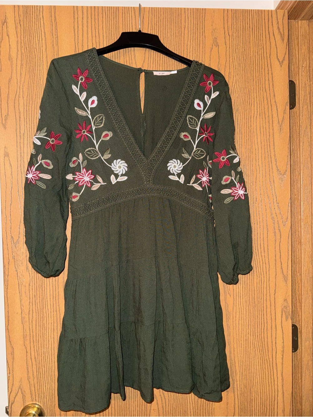 Olive Floral Boho Dress
